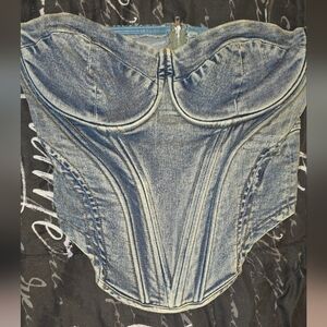 Fashion Nova Denim Corset Top